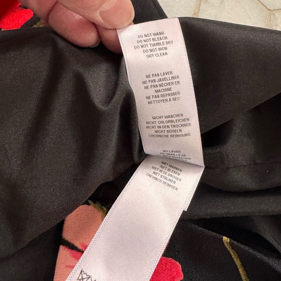 Adrianna Papell Black Dress with Red and Pink Floral Design - Picture 10 of 12